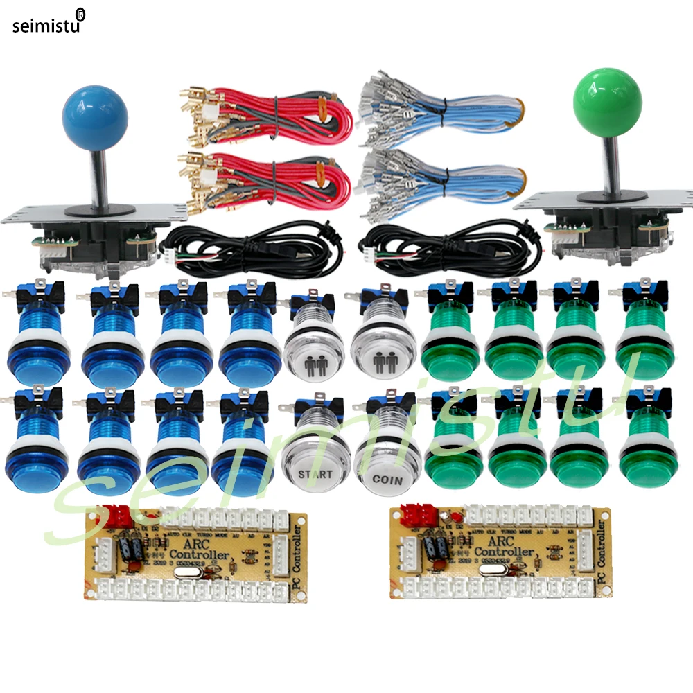 DIY PC Raspberry Pi Arcade joystick Game Kit Met LED Drukknop Amerikaanse Stijl Joystick USB Encoder Kabels Mame 2-spelers - afbeelding 1