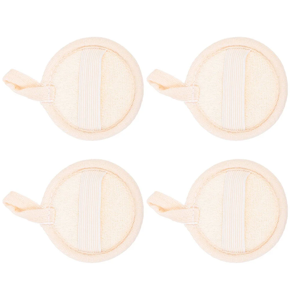 

4Pcs Round Shaped Facial Sponges Makeup Remover Pads Gently Exfoliate Deeply Clean Pores Suitable for Travel Face Loofah Pad