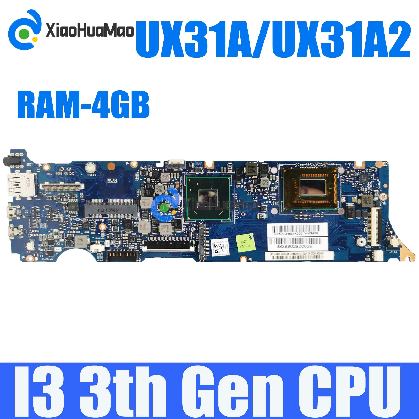 

UX31A with i5-3317U CPU 4GB RAM Notebook Motherboard For ASUS UX31A UX31A2 Laptop Mainboard 100% Tested OK