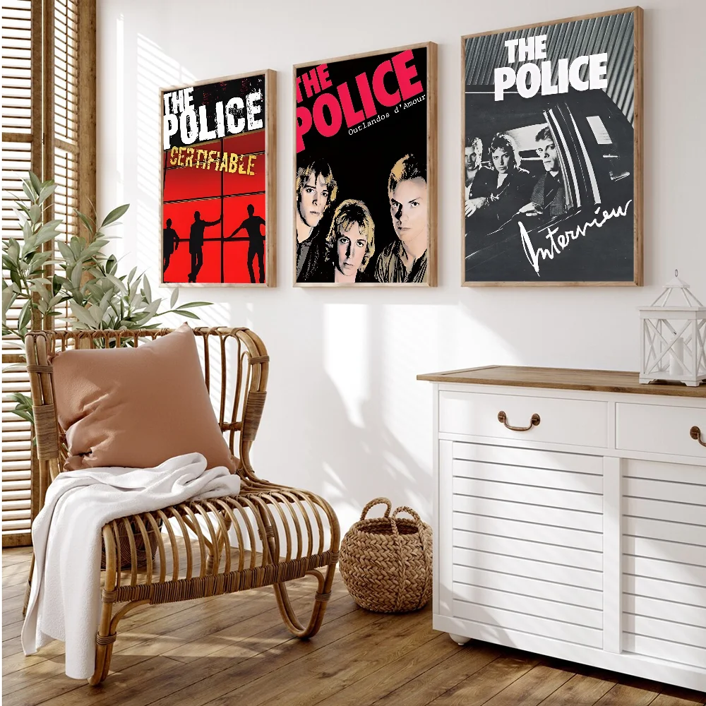 Rock Band The Police Classic Vintage Posters Whitepaper Prints Posters Artwork Kawaii Room Decor