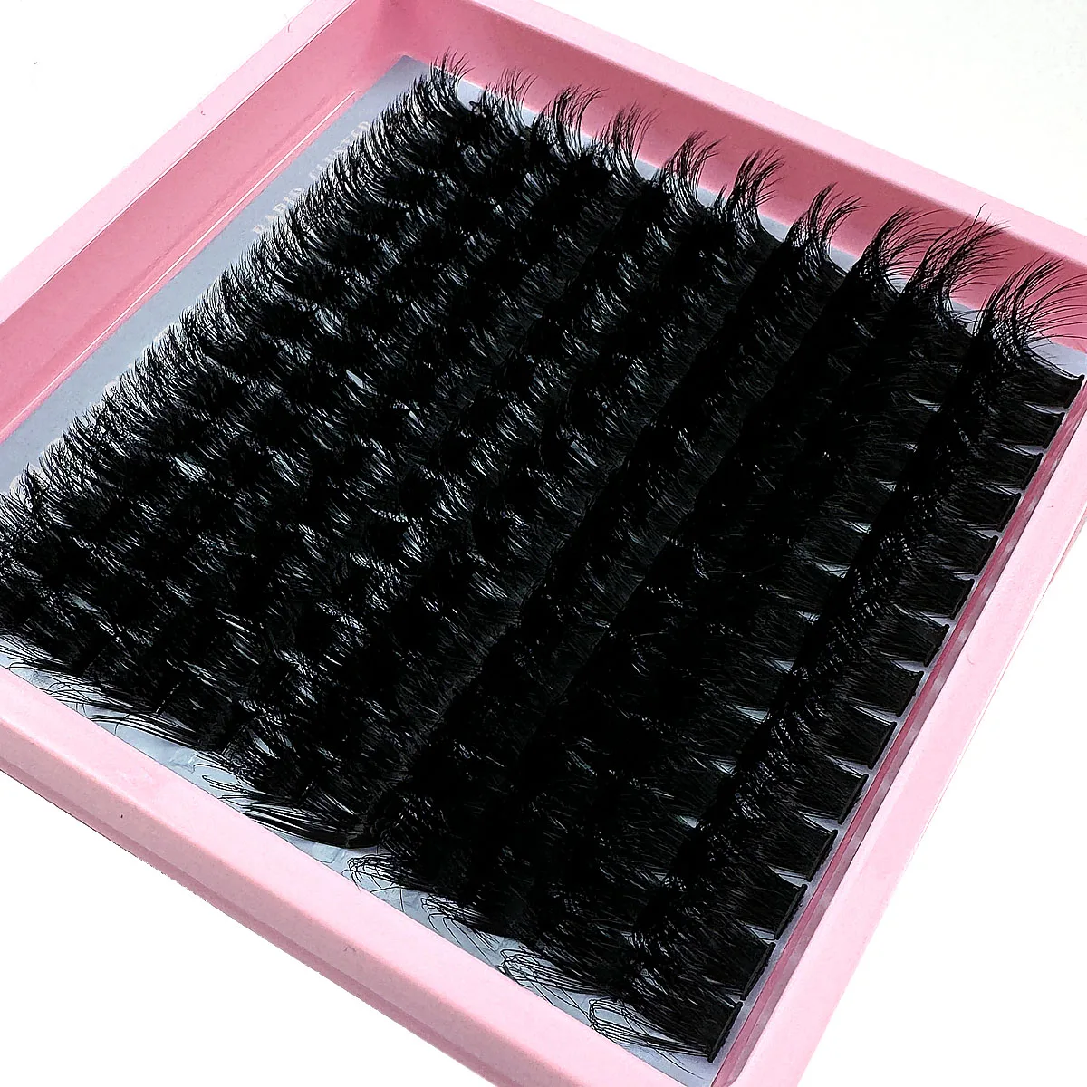 60D-200D 플러피 DIY 클러스터 속눈썹 - 14-20mm 혼합 길이 속눈썹 연장 0.07mm 러시안 D 컬 재사용 가능 드라마틱 속눈썹