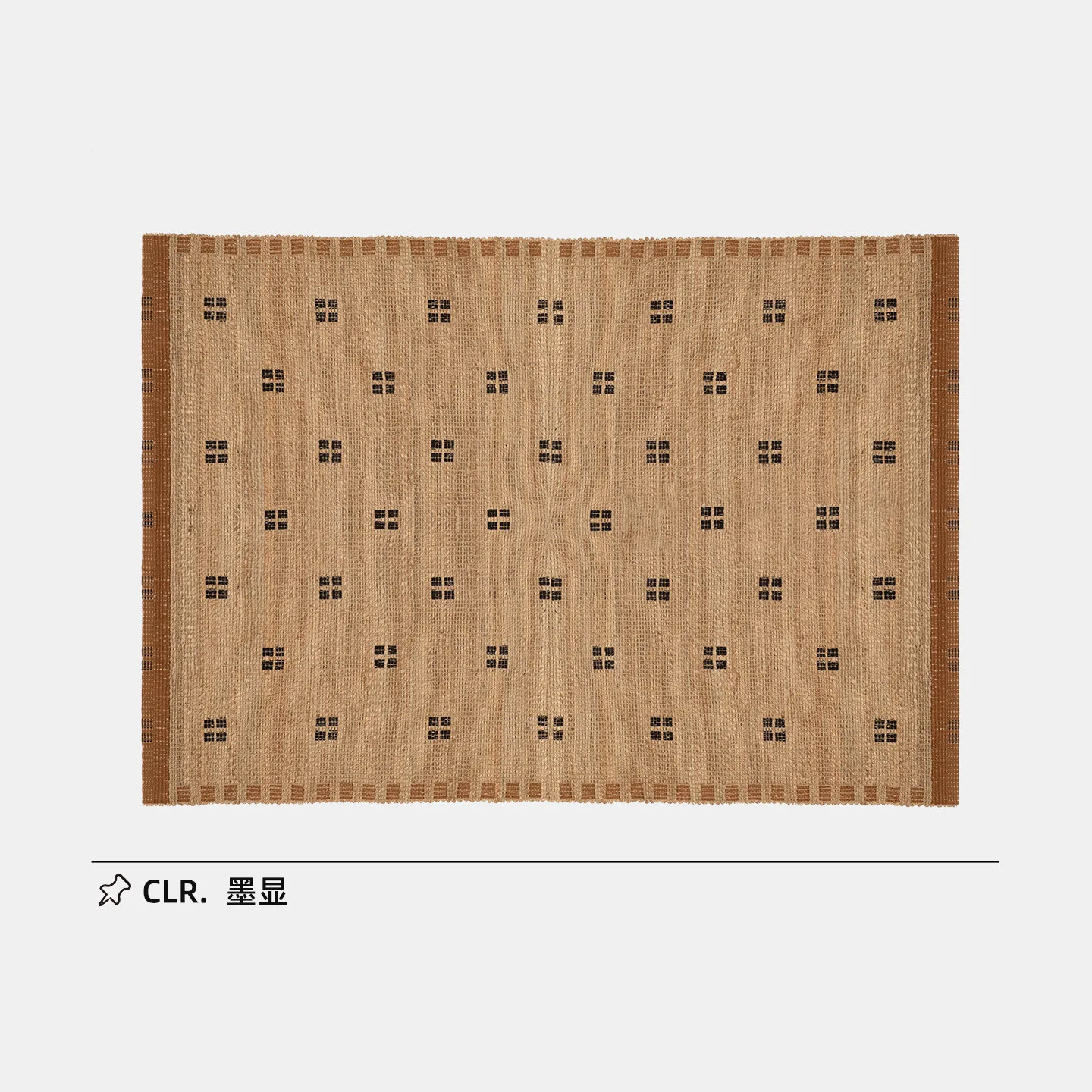 

Glue-free natural jute hand-woven carpet anti-cat scratch medieval log wind geometry living room bedroom