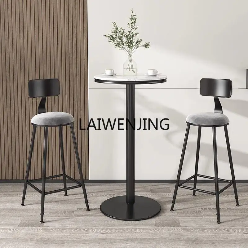 MJY simple backrest stool wine chair high stool milk tea shop coffee shop front desk chair