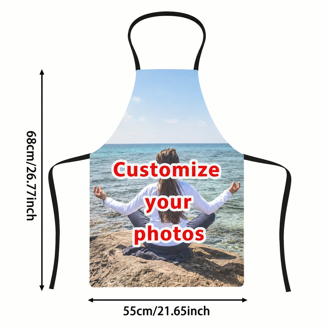 Personalized Photo Chef Apron - Customized Cooking and Barbecue Apron for Both Men and Women, an Ideal Birthday Gift for Mothers, Sisters, Friends, Couples, Family Members, and Colleagues Durable Party Apron, Also Suitable for Hairdressing, Cooking, and Other Occasions