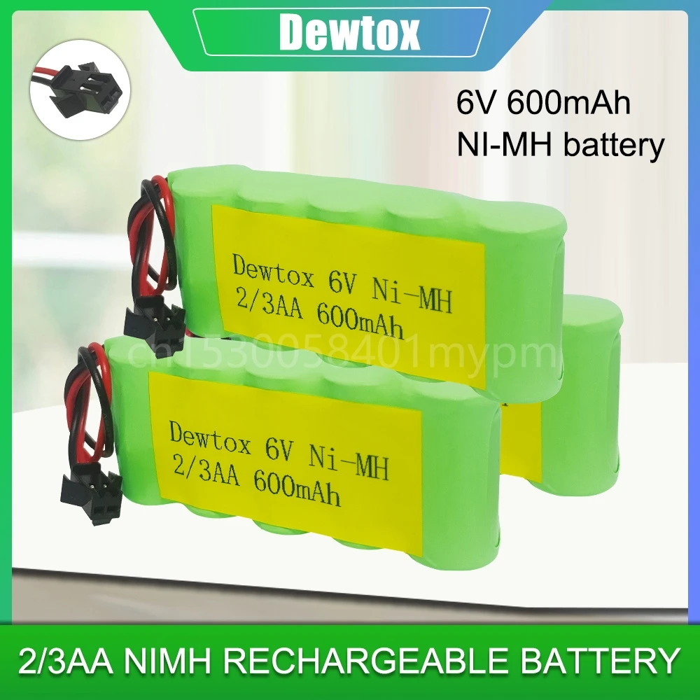 6v 2/3aa 600mah ni-mh wiederauf ladbarer Akku mit Stecker zelle für Spielzeug Not licht Akku-Handy Handy Fernbedienung Auto