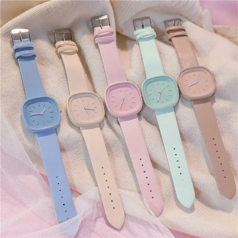 Reloj de diseño Ins para estudiante femenino, reloj de pulsera de estilo minimalista, temperamento de alto valor estético, escuela primaria y