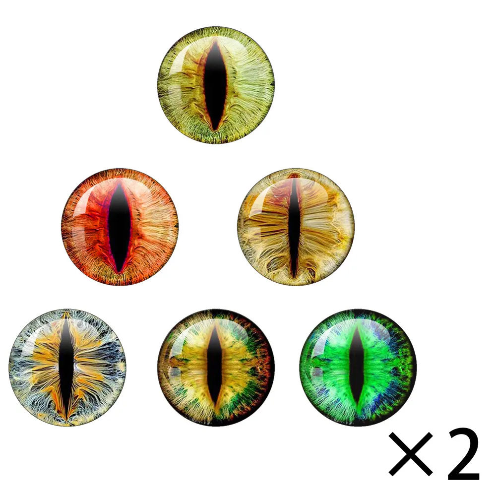 Glasaugen 10mm/12mm/14mm/16mm/18mm/20mm/25mm Tier Katze Drachen Augen handgemachte Foto Runde Glas Cabochons Schmuck Zubehör