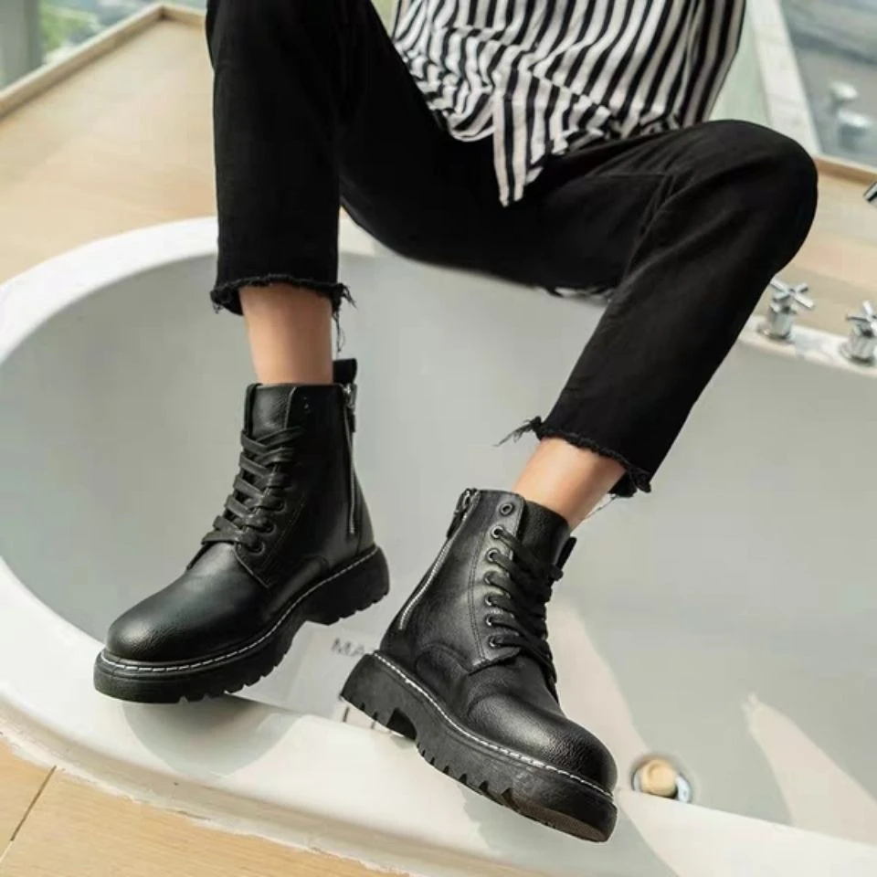 Men Ankle Boots British Style Casual Lace Up Work Shoes Fashion Trend Outdoor Autumn Winter Big Size 39-46
