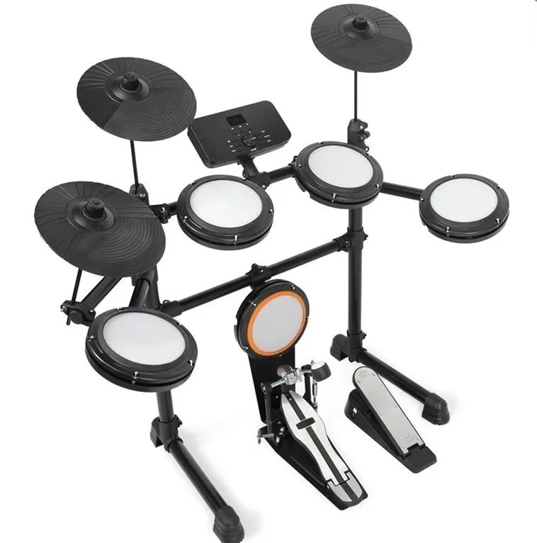Jazz Electronic Drum Kit Silicone Material Percussion Instrument Including Floor Drum For Beginner Home Practice Daily