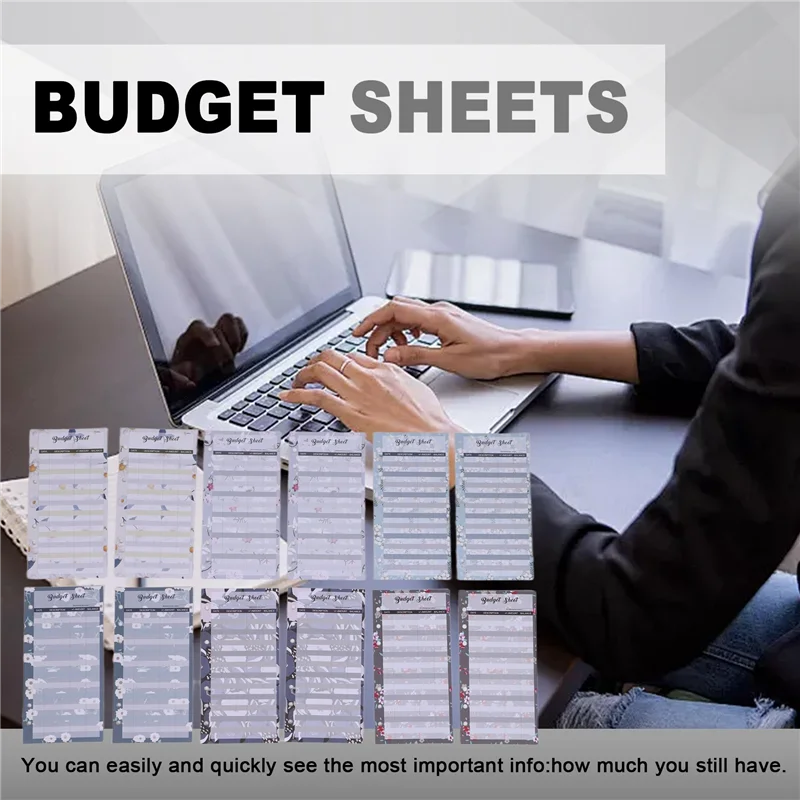 أوراق مجلد الميزانية - 60 قطعة منظم ميزانية النفقات لإدارة الميزانية والمالية، كتاب دفتر الأستاذ، منظم الفواتير