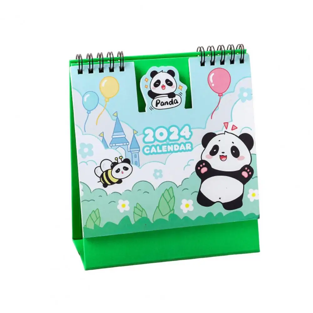Calendario de escritorio 2024, año del Dragón, Mini bobina, planificador de dibujos animados para el hogar y la Oficina, decoración Kawaii mensual, 2024
