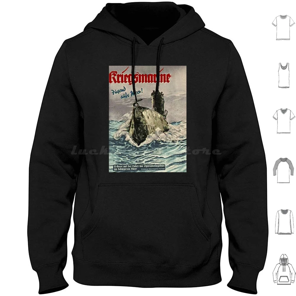 

U Boat ...german Kriegsmarine Wwii Hoodie Cotton Long Sleeve Kriegsmarine German Vintage Germany Vintage German Advertising U