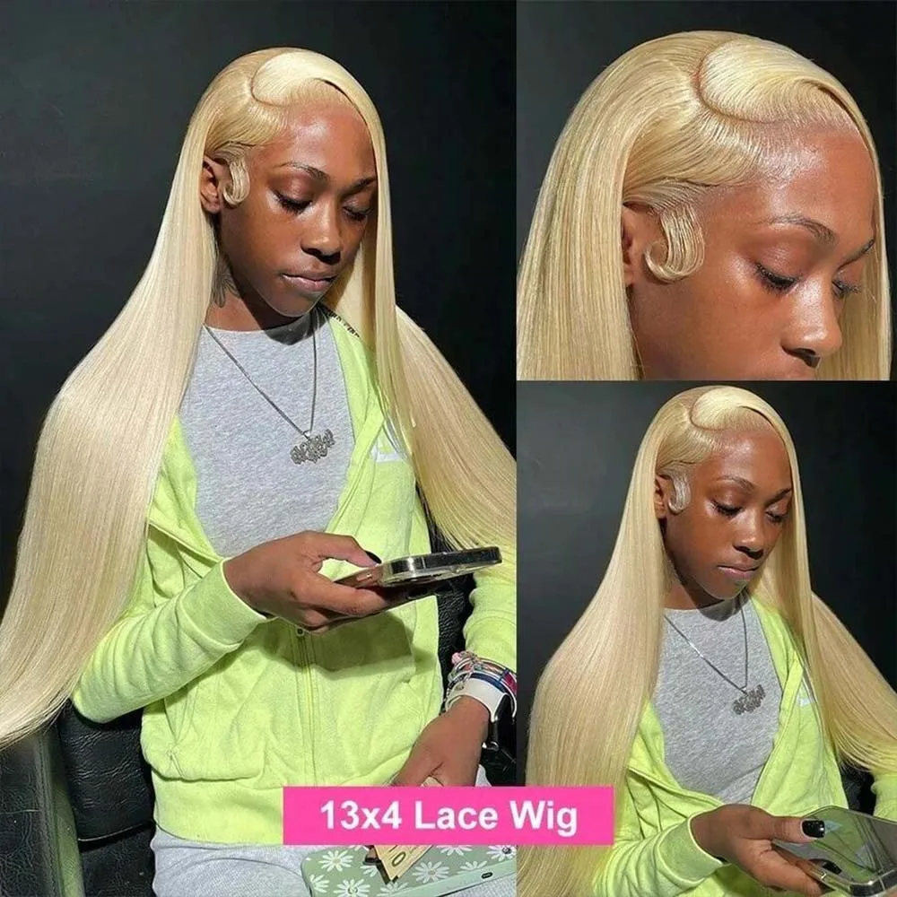 16 34 Inch 613 Blonde Straight 13x4 13x6 HD Transparent Lace Front Human Hair Wigs For Women Brazilian Lace Frontal Wig