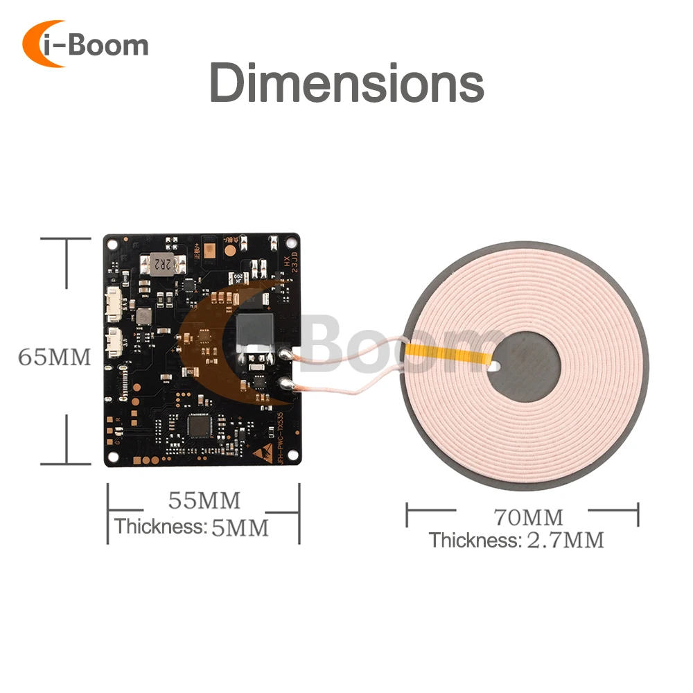 TX535 DC 9V-30V 15W bezprzewodowa szybka ładowarka moduł ładowania o dużej mocy 14mm daleki zasięg ładowarka indukcyjna DIY bezprzewodowa ładowarka