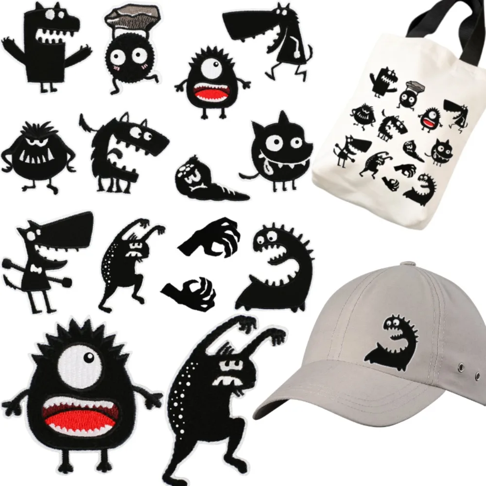 

Ghost Embroidery Cloth Sticker Cartoon Monster Patch Bag Decoration Funny Embroidered Patches Label for Clothing Backpack Hat