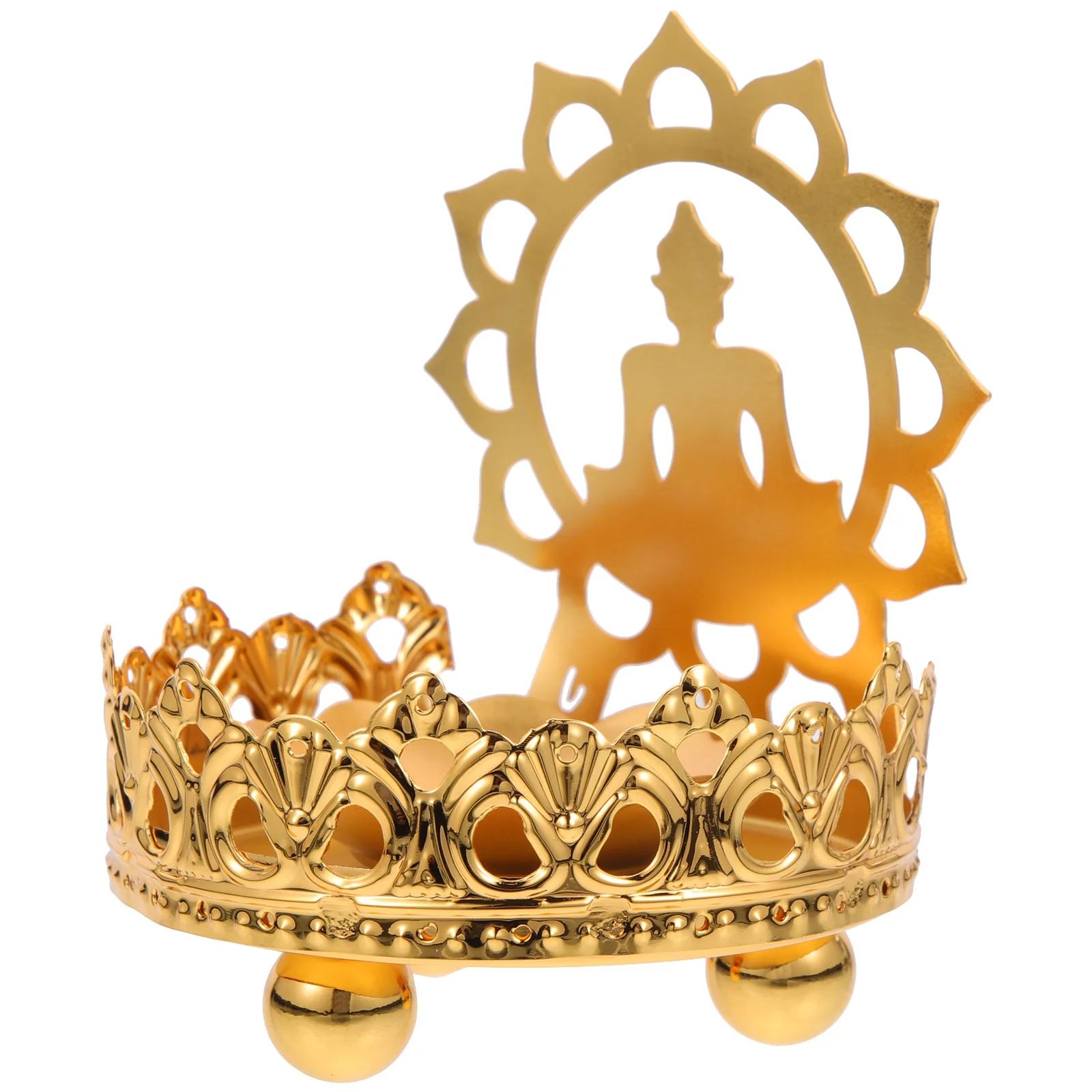 

Metal Holder Hollow Carved Buddha Candlestick Vintage Design Home Wedding Table Decoration Romantic Candlelight