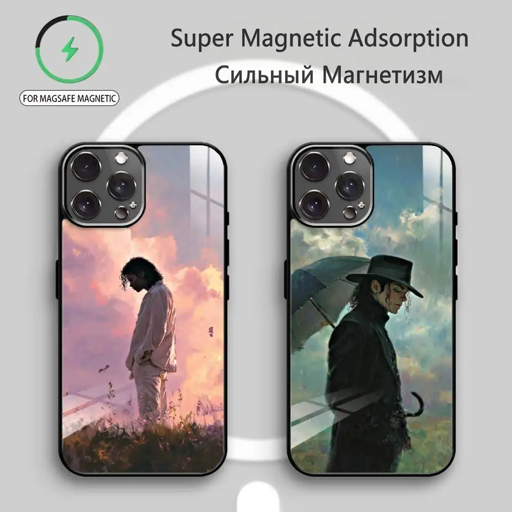 MJ M-Micheal Jackson Art  Phone Case For iPhone17,16,15,14,13,12,11 Plus,Pro Max Magnetic For Magsafe Wireless Charging