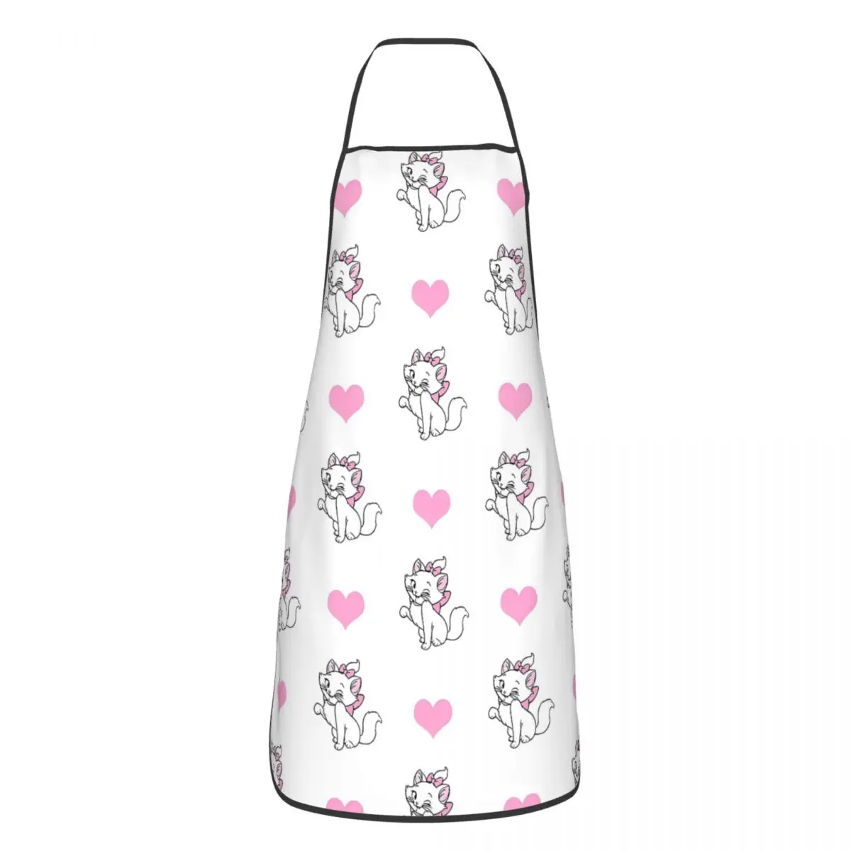 Cute Kitty Heart Marie Cat Aristocats Polyester Apron 52*72cm Kitchen Grill Bib Tablier Hotel Pinafores for Chef Barista