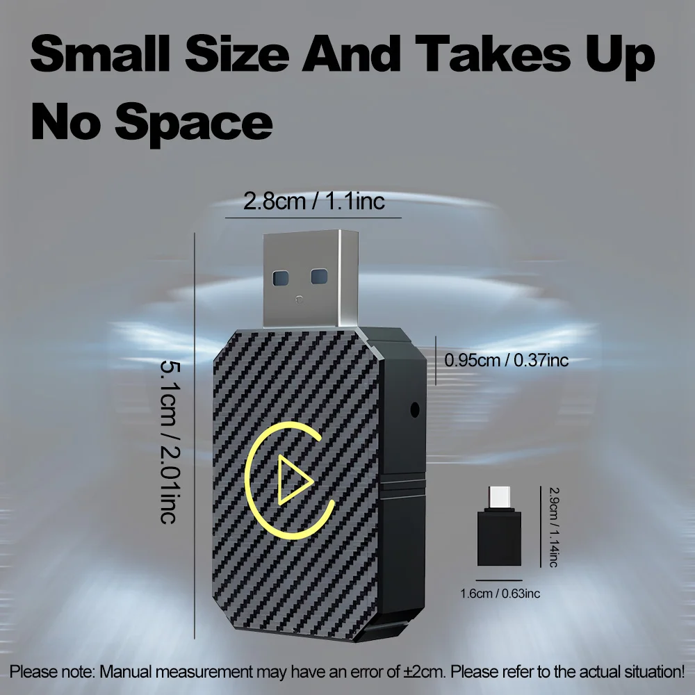 Auto Carplay verkabelt in kabellose Konvertierungsbox Mini Android Wireless Adapter 2-in-1 Fahrzeug-zu-Maschine-Verbindungsbox