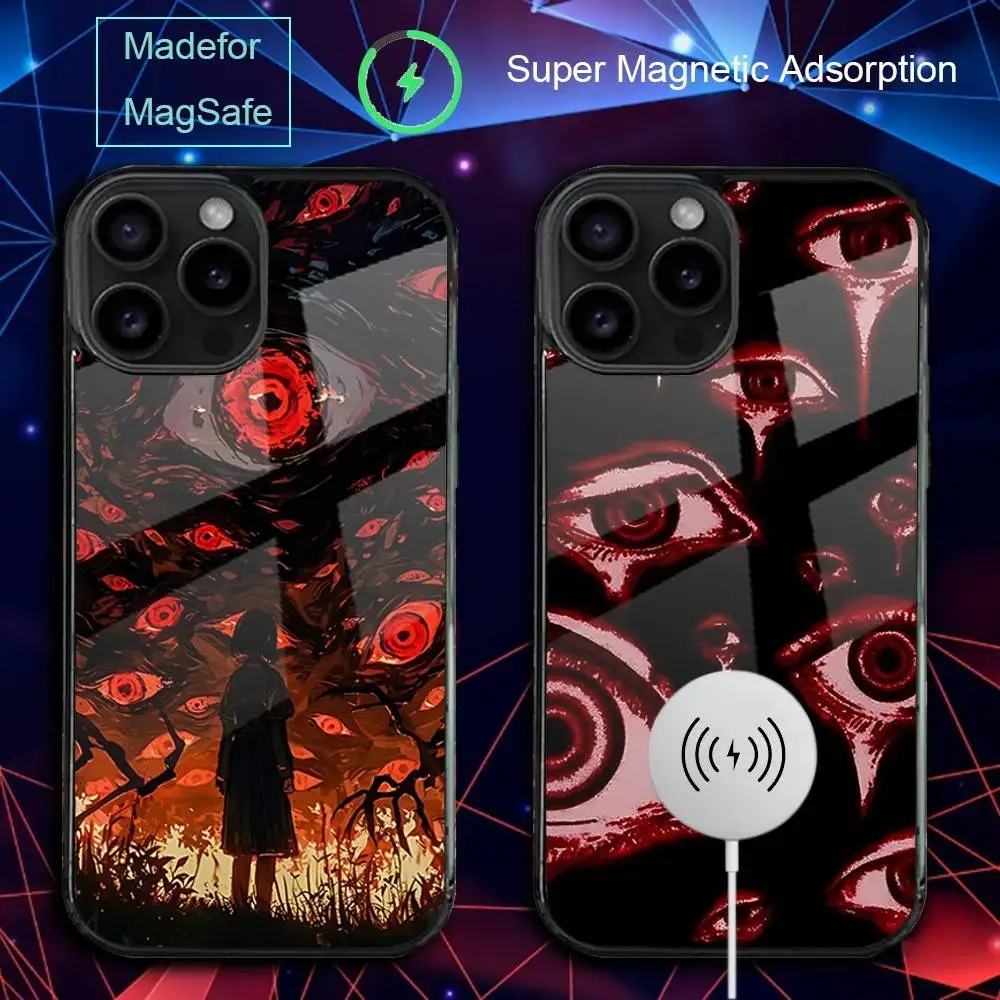 

Чехол для телефона «Страшные глаза» для iPhone 17,16,15,14,13,12,11,Pro,Max,Plus,Mini,SE4,E с магнитной беспроводной зарядкой Magsafe