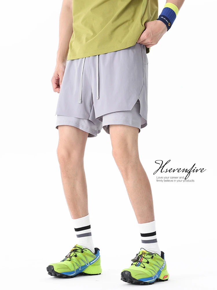 

Мужские спортивные шорты для бега, летние, тонкие, длиной до колена, быстросохнущие, повседневные, для активного отдыха, модные, свободного кроя, со средней посадкой на талии