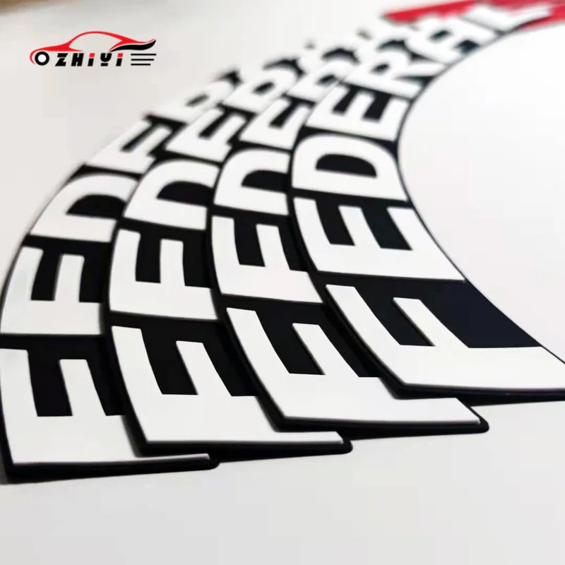 Car Styling Tire Letters Sticker for FEDERAL 595 Wheel Tires Lettering Decorative Decals Pvc Waterproof Motorcycle Stickers