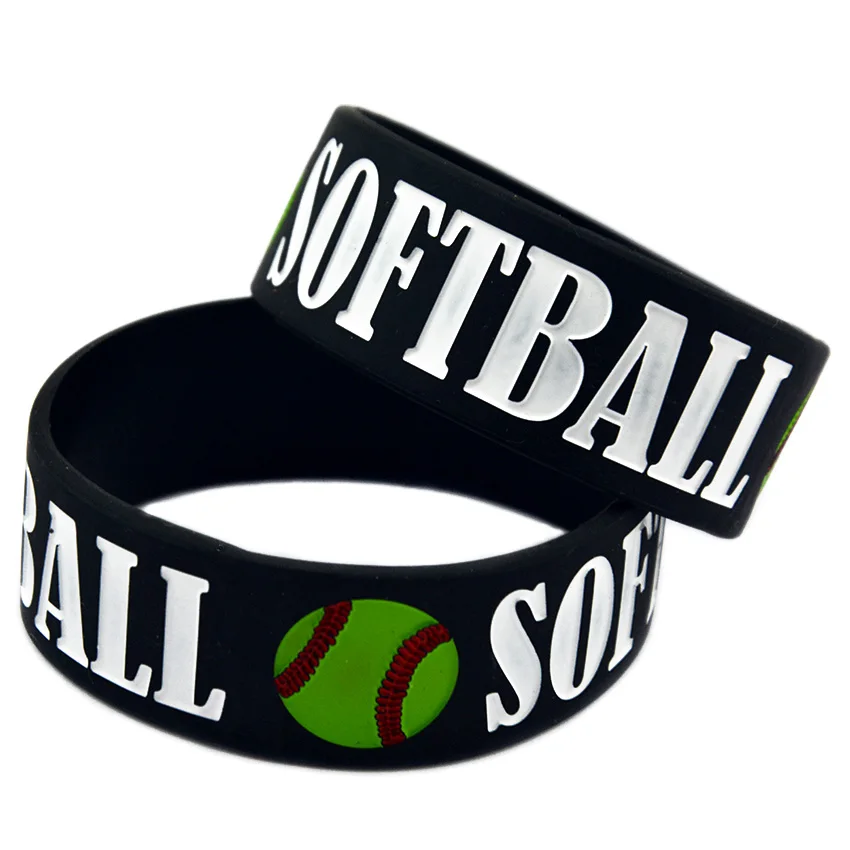 25 Stück 1 Zoll breite Softball-Silikon-Armbänder, Fan-Zeitungszubehör, Gummiarmreifen – Detail 4