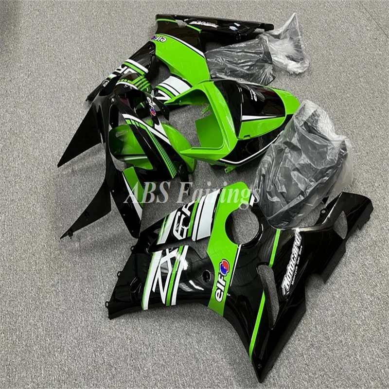 4Gifts New ABS Motorcycle Fairings Kit Fit For KAWASAKI ZX-6R ZX6R 636 2003 2004 03 04 Bodywork Set Custom Black Green Shiny