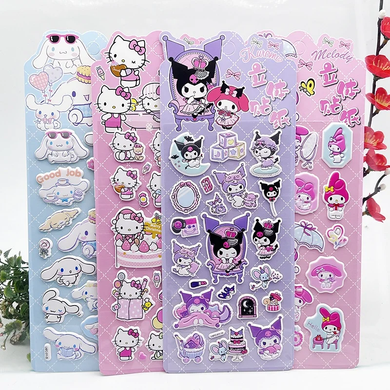

16 шт./лот Sanrio Kawaii Kuromi Melody Kitty 3D наклейки креативный скрапбукинг DIY дневник декоративная наклейка альбом наклейка этикетка