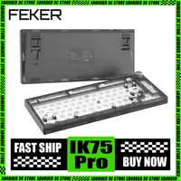 Feker Ik75 Pro V3 Kit Mechanical Keyboard Ik75pro 75% Dial Knob Tri Mode Wireless Customized Keyboard Rgb Silicone Pad Pc Gamer