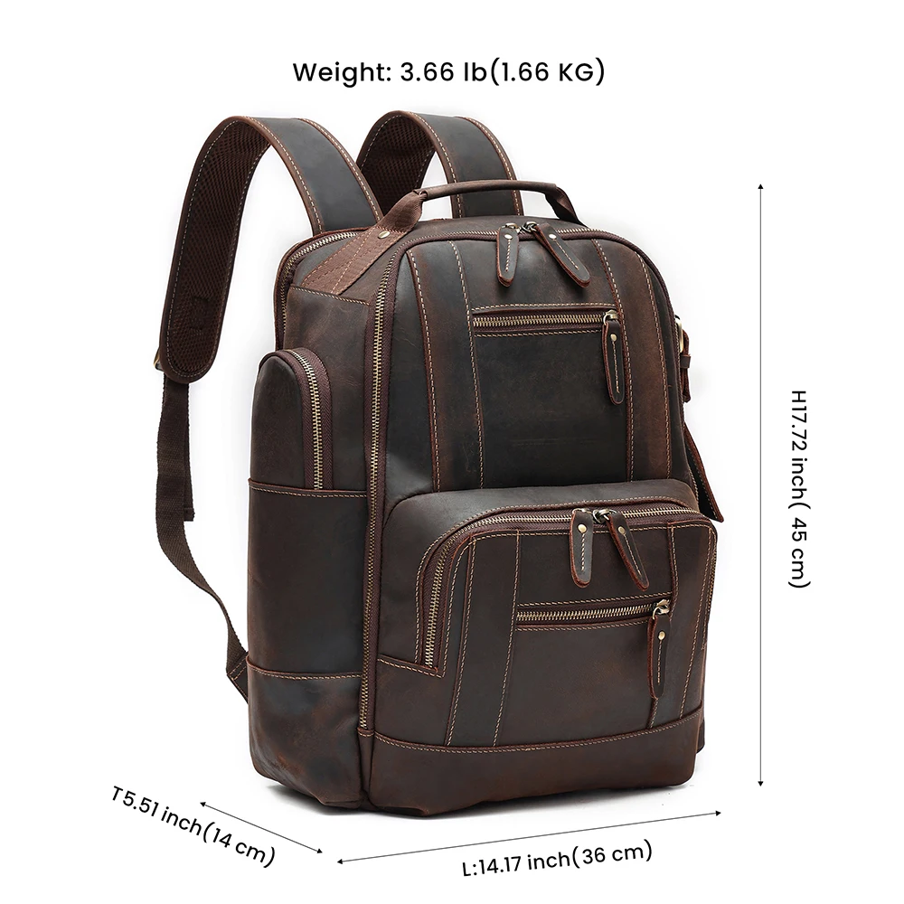 Jogujos Vintage Echt leder Herren Rucksack 15.6 "Laptop taschen Mode große Kapazität Geschäfts reise Wandern Schulter Tages rucksäcke