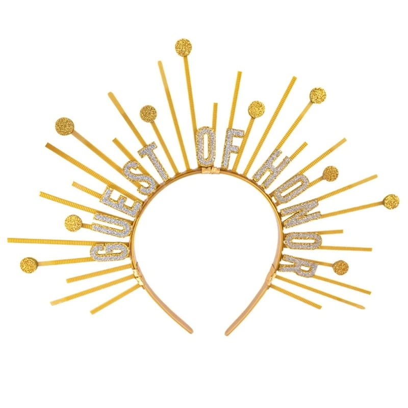 E56A Glittering Powder Crowns Headbands Plastic Guest of Honors Hairhoop For Church Wedding Celebration Dressingup Props