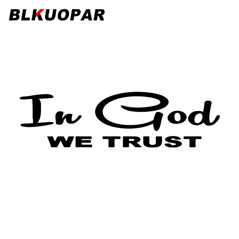 BLKUOPAR In God We Trust Christian Religious Jesus Funny Car Stickers Fashion Skateboard Rearview Mirror Sunscreen Vinyl Decal