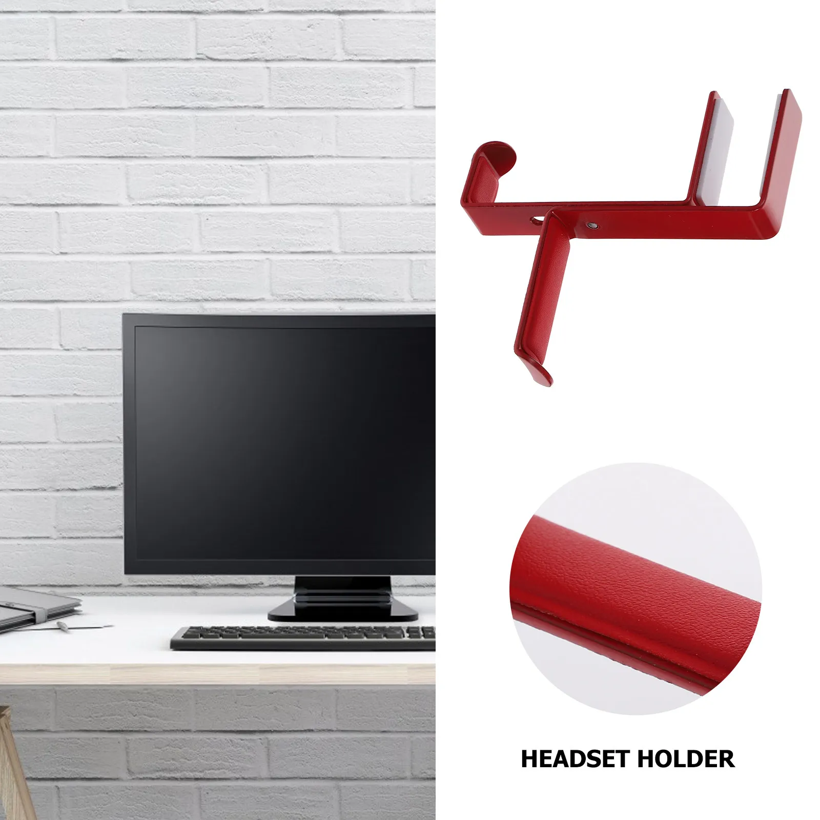 Sturdy Metal Headphone Hanger Clamp Adjustable Height Under Desk Mount for Headset Headphone Holder No Tools Needed Desk Hook