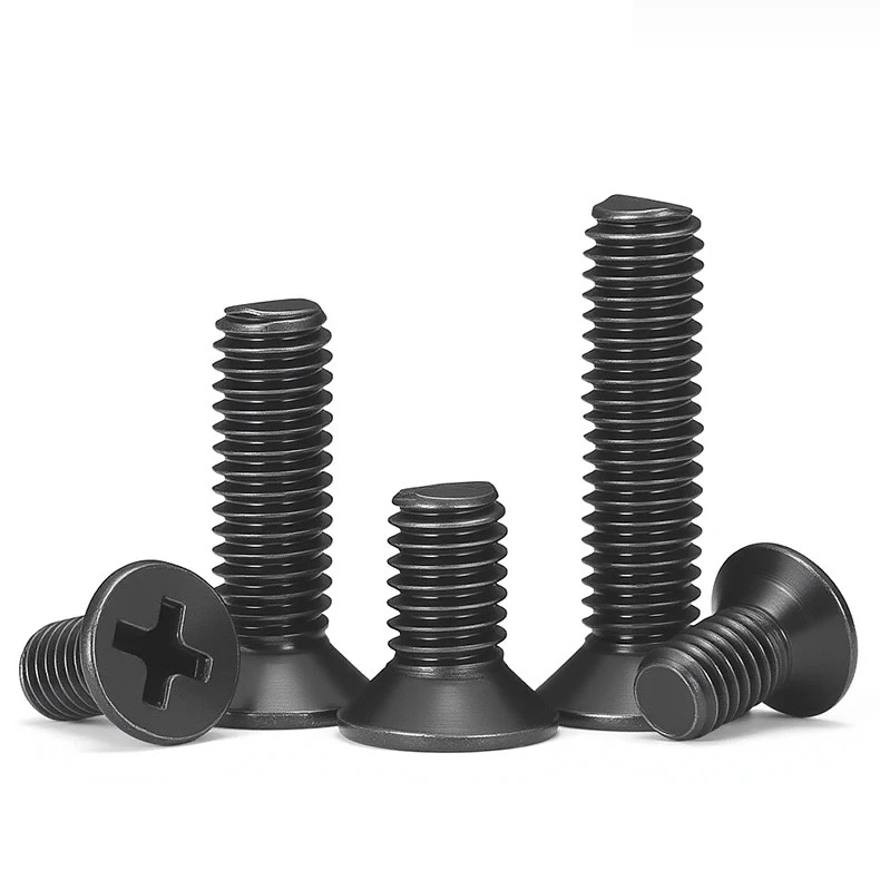 M2 M2.5 M3 M4 M5 M6 Mini Small Black 304 Stainless Steel Cross Phillips Flat Head Countersunk Head Screw Length 4mm to 50mm