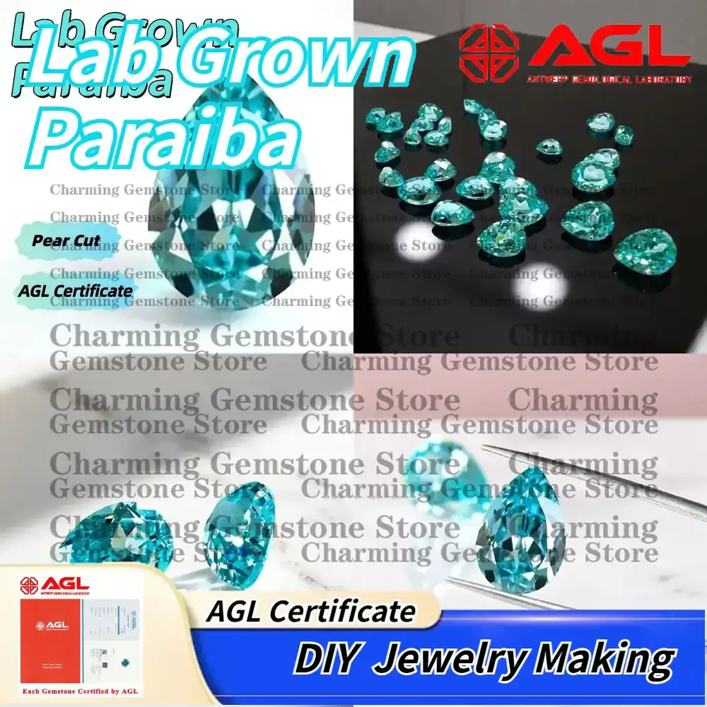 

Искусственно выращенный турмалин Параиба грушевидной огранки для изготовления ювелирных изделий своими руками: колец, ожерелий, браслетов, инкрустаций