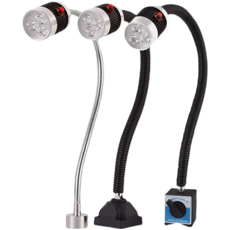 

LED Machine Tool Work Light 220V Magnetic Seat Lathe Explosion-Proof Milling Machine Table Lamp Serpentine Light for Workshop