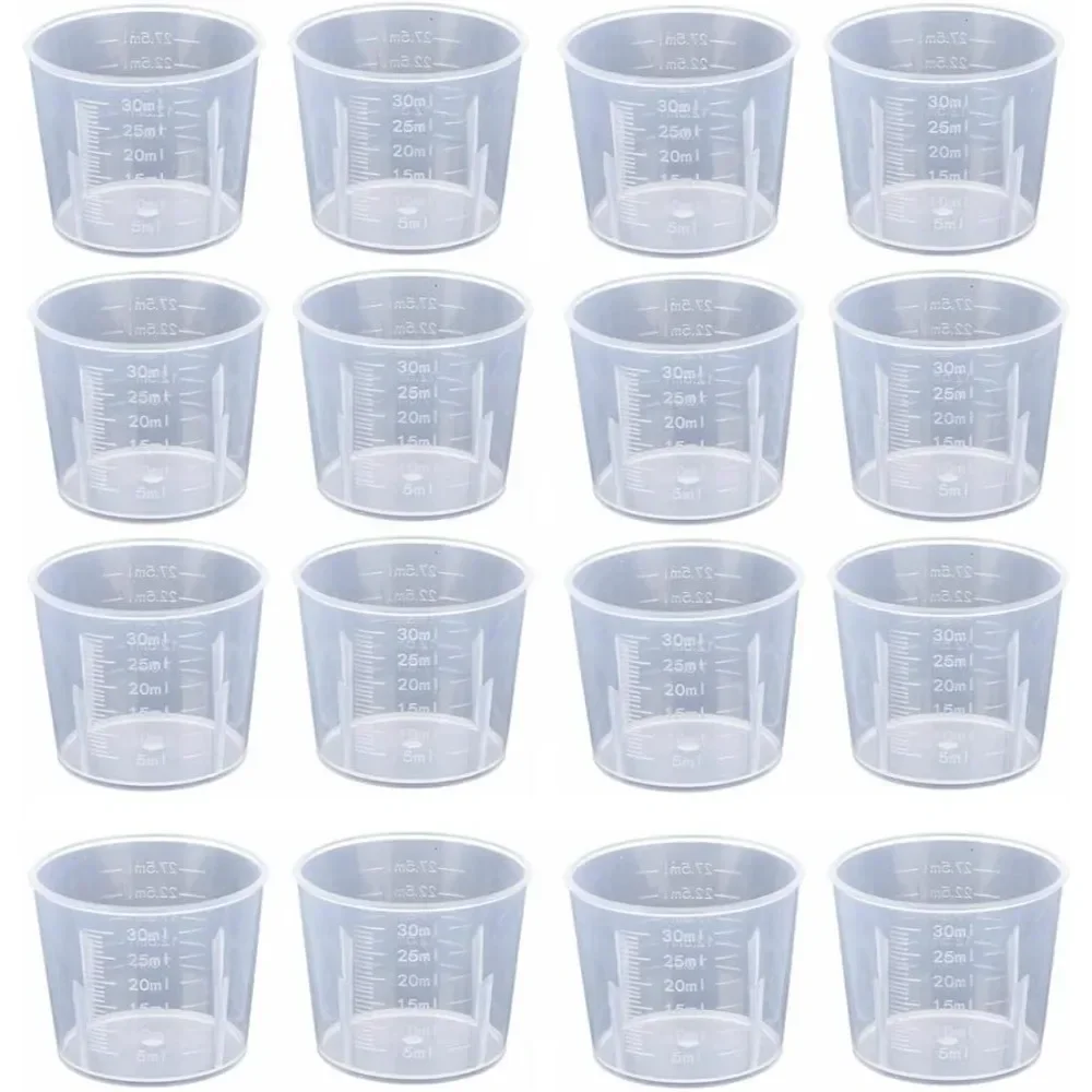 For 10pcs 30ml Plastic Blender Cup Measuring Cup, Measuring Cup Clear Reusable Mixing Cup, Mixed Resin Paint Dyeing Epoxy Resin