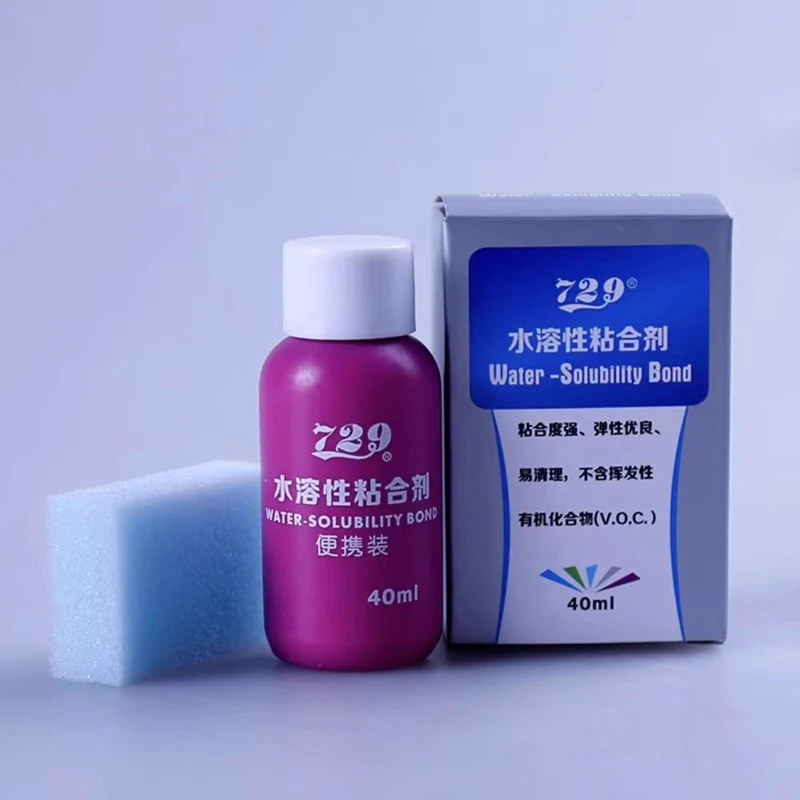 729 Table Tennis Water Glue 40ML VOC-Free High Elastic Easy to Use Water-based Ping Pong Rubber Sponge Racket Adhesive