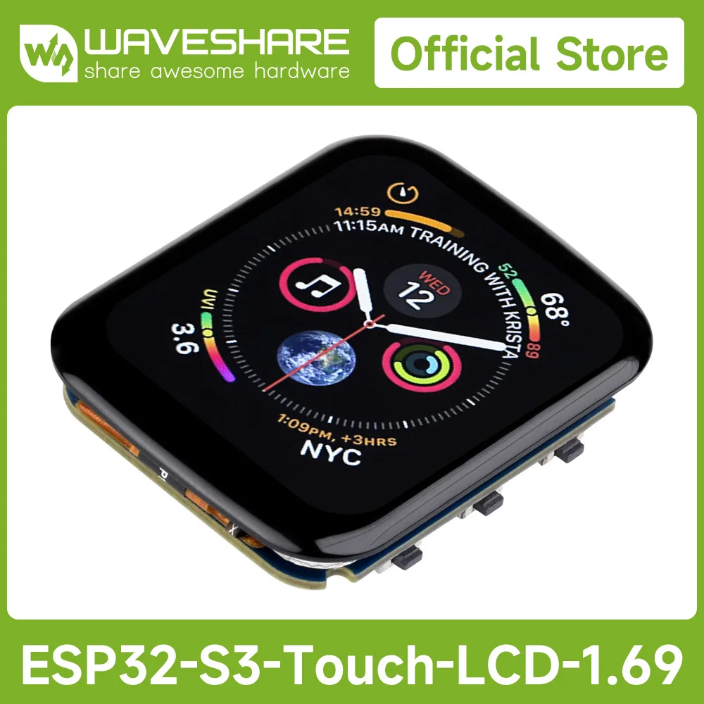 ESP32-S3-Touch-LCD-1.69 Waveshare Płytka Rozwojowa z Ekranem Dotykowym 240x280 Pikseli, Mikro Wyświetlacz LC z ESP32-S3, Ekran Arduino