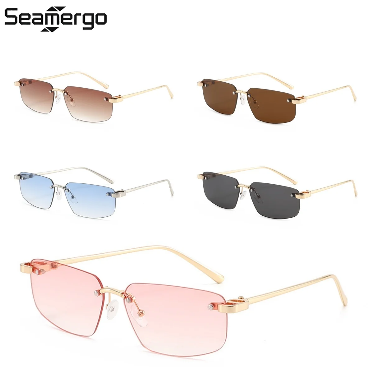 

SEAMERGO New Fashion Metal Frame Sunglasses Unisex Stylish Minimalist Polygonal Design Outdoor Sunglasses Classic Wayfarer Style