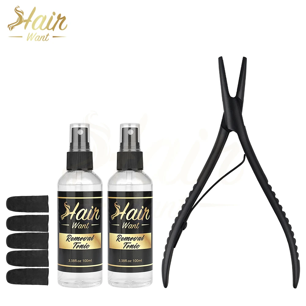 

Hair Want Tape In Hair Extension Remover Kit Flat Shape Pliers for Keratin Hot Melt Glue Remover Hair Extension Tool