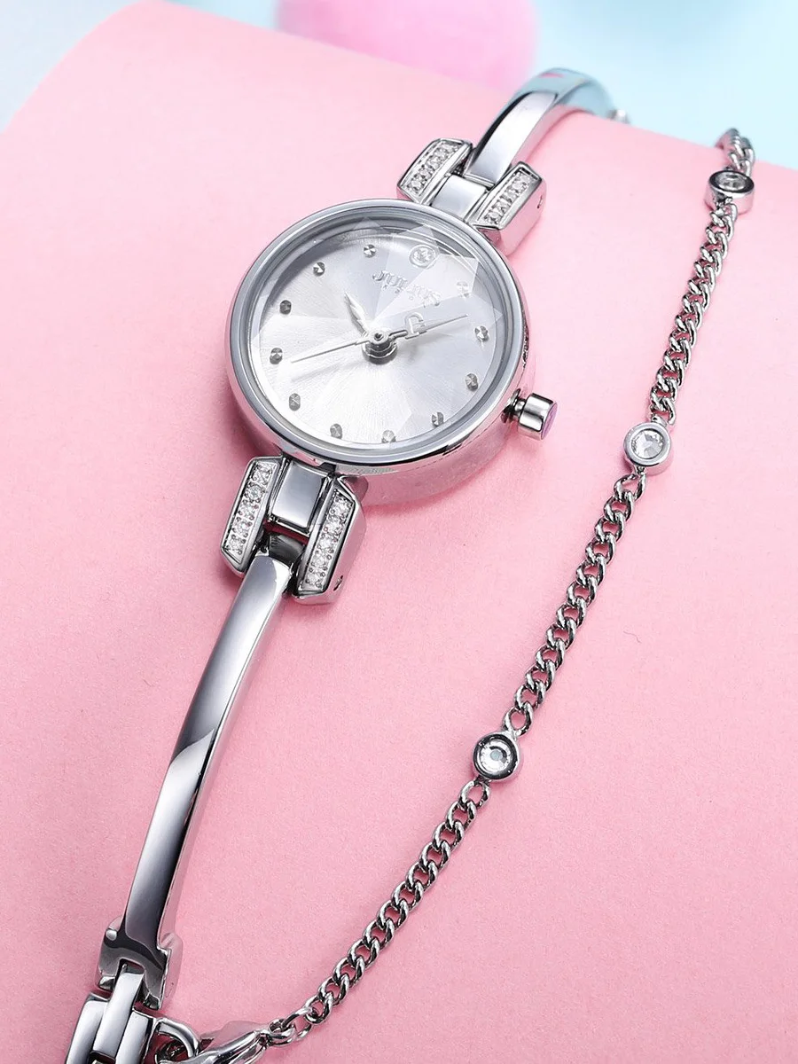 Mini Julius Lady Women's Watch Japan Quartz Fashion Hour Small Clock Chain Bracelet Top Girl's Valentine Birthday Gift Box