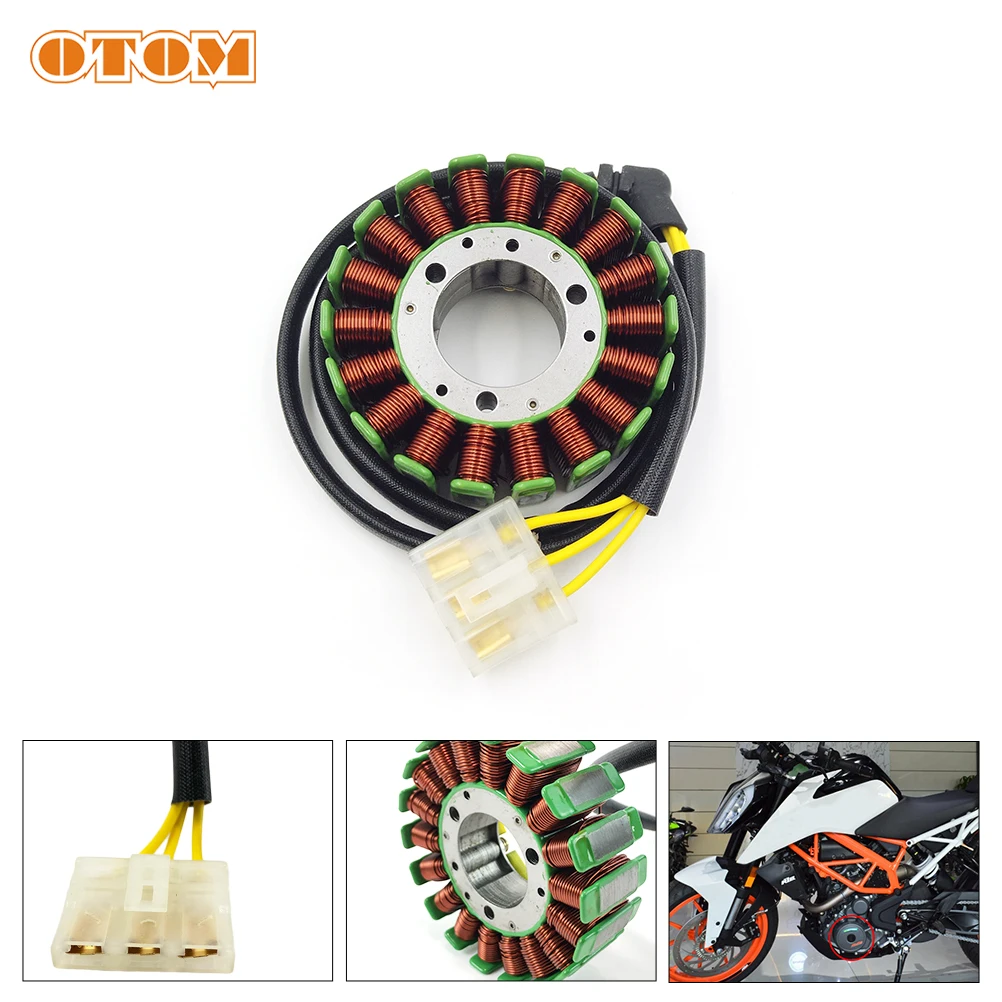 

OTOM Motorcycle Cable Engine Pit Bike Generator Ignition Coil Stator Coil Assembly DUKE BLACK CPL ABS For KTM 390 HUSQVARNA 401