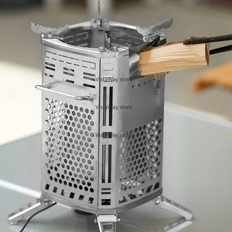 220 В новая внешняя дровяная печь, новая портативная бездымная горящая многофункциональная полевая печь из нержавеющей стали, дровяная печь