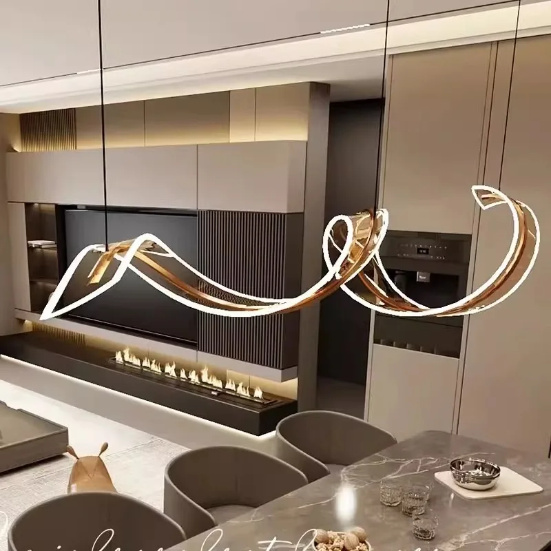 

Modern sales department sand table pendant lamp hotel lobby banquet hall villa tea room acrylic luminous art ribbon pendant lamp