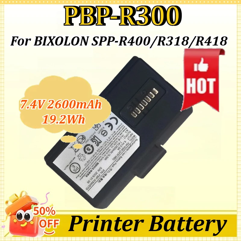 

PBP-R300 7.4V 2600mAh 19.2Wh Replacement Printer Battery for BIXOLON SPP-R300 SPP-R310 SPP-R318 SPP-R400 SPP-R418