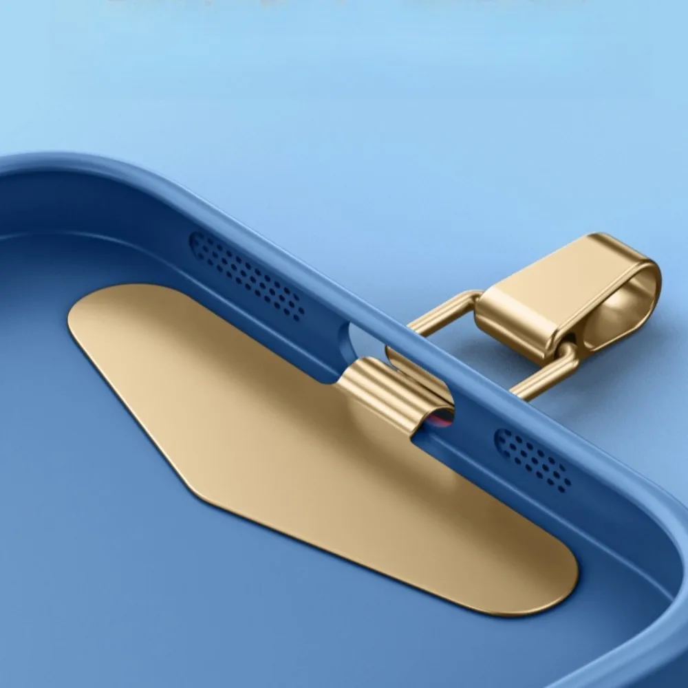 Mobile Phone Gasket Lanyard Stainless Steel Ultra-thin Phone Case Clip Back Sticker Connecting Piece 360° Rotating Hanging Piece