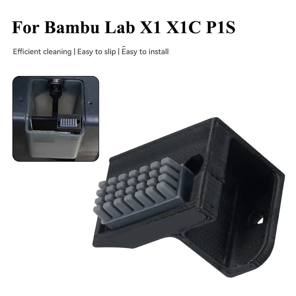 High Quality for Bambu Lab X1/ X1C/P1/P1S Nozzle Wiper Nozzle Brush Silicone Brush Mounted Scrubbers Cleaner Hotend Wiping