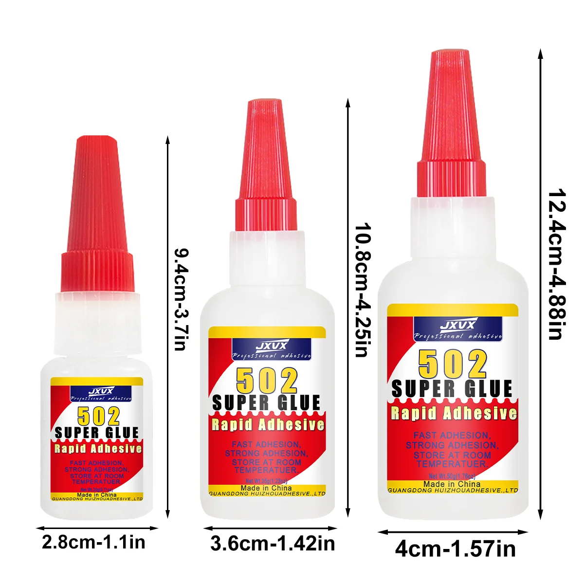 Súper pegamento 502, 1.23 oz de pegamento transparente súper fuerte, adhesivo instantáneo resistente al calor e impermeable, cianoacrilato, Metal, plásticos, cerámica, PVC,suministro de papelería para escuela y oficina